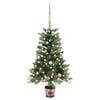 vidaXL K&uuml;nstlicher Weihnachtsbaum mit Beleuchtung & Kugeln 90 cm Gr&uuml;n