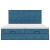 vidaXL Ottoman-Bett mit Matratzen & LEDs Dunkelblau 160x200 cm Samt