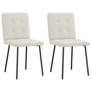 vidaXL Esszimmerst&uuml;hle 2 Stk. Creme Samt