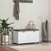 vidaXL Flurbank mit Kissen mit Speicher mit T&uuml;r Wei&szlig; 80 x 46 x 46 cm