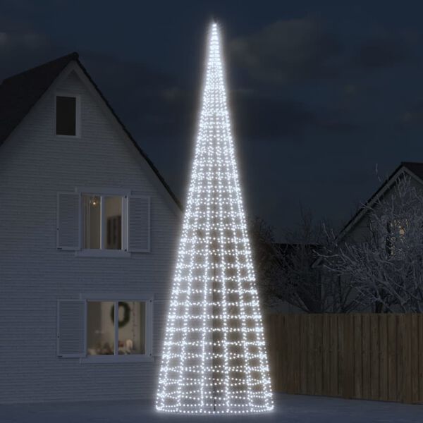 vidaXL LED-Weihnachtsbaum f&uuml;r Fahnenmast 3000 LEDs Kaltwei&szlig; 800 cm