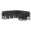 vidaXL Outdoor-Sofagarnitur 8 stk. Schwarz und Dunkelgrau Polyester