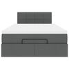 vidaXL Ottoman-Bett mit Matratze Dunkelgrau 120x190 cm Stoff