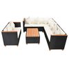 vidaXL 5-tlg. Garten-Lounge-Set mit Auflagen Poly Rattan Schwarz