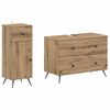 vidaXL 2-teiliges Badezimmer Schrank Set BREDA Artisan-Eiche