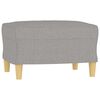 vidaXL 3-Sitzer-Sofa mit Hocker Hellgrau 180 cm Stoff