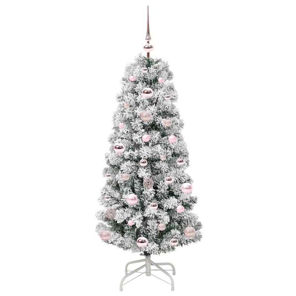 vidaXL K&uuml;nstlicher klappbarer Weihnachtsbaum Gr&uuml;n und Wei&szlig; 120 cm