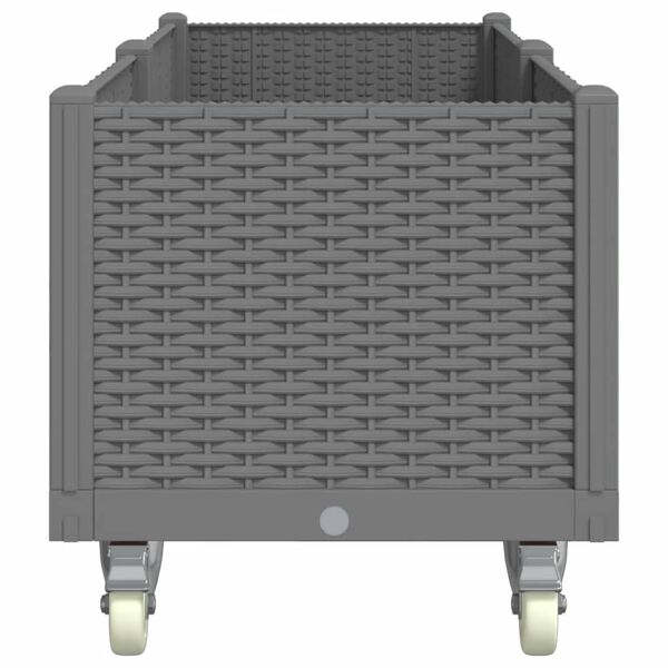 vidaXL Pflanzkasten mit Rollen Hellgrau 160x50x54 cm PP