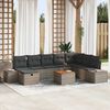 vidaXL Gartensofa-set mit Kissen mit Speicher 9 pcs Grau Poly-Rattan