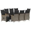 vidaXL Garten Essgruppe 9 stk. Grau Poly-Rattan