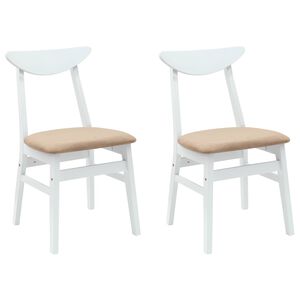 vidaXL Esszimmerst&uuml;hle 2 pcs Wei&szlig; 42 x 47.5 x 81 cm Massives Gummiholz