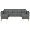 vidaXL Sofa mit Kissen 3 pcs Dunkelgrau Stoff