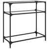 vidaXL Konsolentisch mit Glasplatte Transparent 80x35x81 cm Stahl