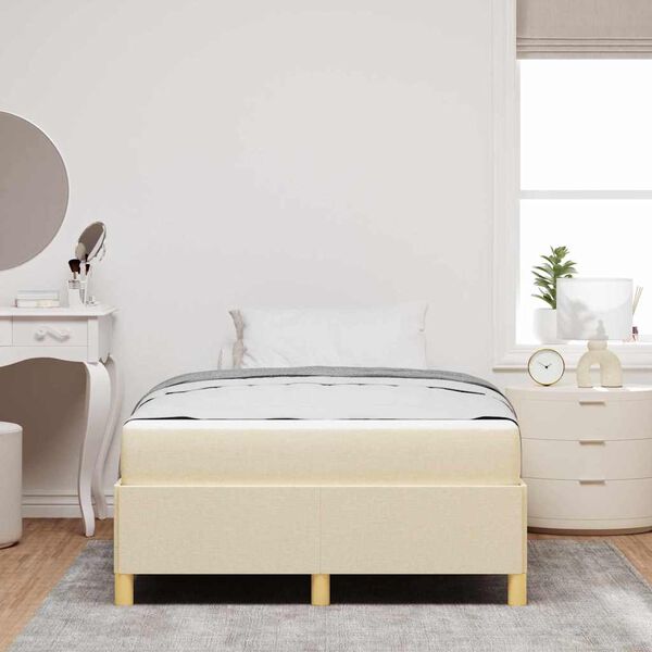 vidaXL Boxspringbett Wei&szlig; und Creme 120 x 190 cm Polyester