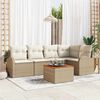 vidaXL Garten-Sofa-Set 6 pcs Beige und Wei&szlig;