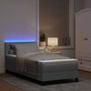 vidaXL Boxspringbett mit Matratze mit LED Hellgrau 90 x 200 cm Stoff