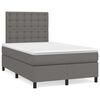 vidaXL Boxspringbett mit Matratze Grau 120x200 cm Kunstleder
