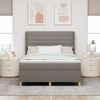 vidaXL Boxspringbett mit Matratze Taupe 140 x 200 cm Stoff