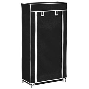 Schuhschrank Schuhregal Schuhablage 5 Schicht 58 x 28 x 106 cm Schwarz