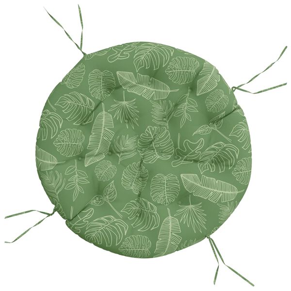 vidaXL Kissen Rund Blattmuster &Oslash; 100x11 cm Oxford-Gewebe