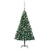 vidaXL K&uuml;nstlicher Weihnachtsbaum mit Beleuchtung & Kugeln Gr&uuml;n 150 cm