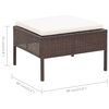 vidaXL 6-tlg. Garten-Lounge-Set mit Auflagen Poly Rattan Braun