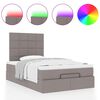 vidaXL Ottoman-Bett mit Matratze & LEDs Taupe 120x200 cm Stoff