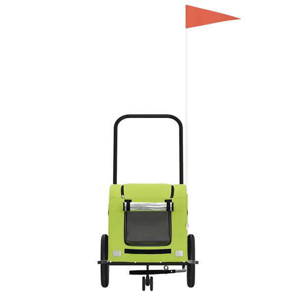 vidaXL Fahrradanh&auml;nger Hunde Gr&uuml;n Oxford-Gewebe und Eisen