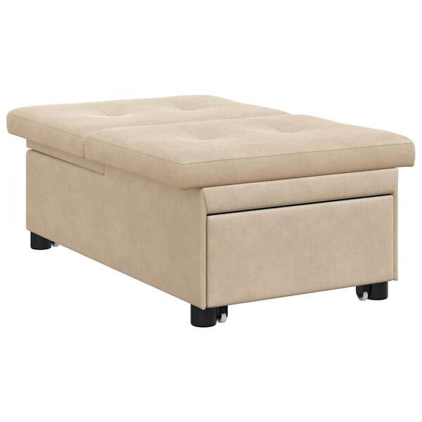 vidaXL Pull-Out Schlafsofa Creme 194 x 67 x 82 cm Mikrofaser
