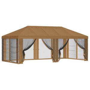 vidaXL Pavillon Dach mit Seitenw&auml;nden 6 x 3 m Beige Polyester 190
