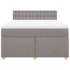 vidaXL Boxspringbett mit Matratze Taupe 140x200 cm Stoff