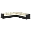 vidaXL 7-tlg. Garten-Lounge-Set mit Kissen Poly Rattan Schwarz