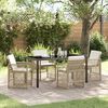 vidaXL Garten Essgruppe 5 pcs Beige Poly-Rattan