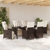 vidaXL Garten Essgruppe mit Kissen 7 pcs Braun Poly-Rattan