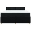 vidaXL Boxspringbett mit Matratze Schwarz 180x200 cm Stoff