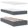vidaXL Ottoman-Bett mit Matratze Dunkelgrau 90x200 cm Samt