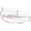 vidaXL Bettgestell mit Kopf- und Fu&szlig;teil Metall Wei&szlig; 140x190 cm