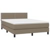 vidaXL Boxspringbett mit Matratze Taupe 140x190 cm Stoff