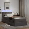 vidaXL Bett mit Stauraum und LED mit LED Grau 100 x 200 cm Kunstleder