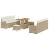 vidaXL Garten-Sofa-Set mit Kissen 9 pcs Beige Poly Rattan