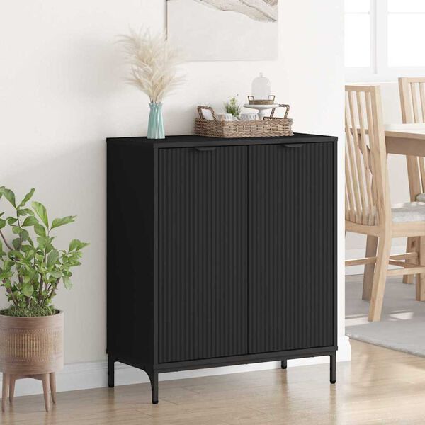vidaXL Sideboard Schwarz 69,5 x 33 x 82 cm Holzwerkstoff
