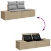 vidaXL Gartensofa-set mit Kissen mit Speicher 11 pcs Beige Poly Rattan