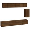 vidaXL 6-tlg. TV-Schrank-Set Braun Eichen-Optik Holzwerkstoff