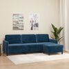 vidaXL 3-Sitzer-Sofa mit Hocker Blau 210 cm Samt