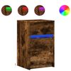 vidaXL Nachttisch mit LED-Leuchten R&auml;uchereiche Holzwerkstoff