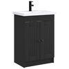 vidaXL Badezimmerm&ouml;bel-Set Schwarz 56 x 37,5 x 81 cm Holzwerkstoff