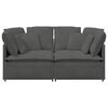 vidaXL Modulares Sofa mit Kissen Cordstoff Dunkelgrau