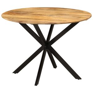 vidaXL Esstisch &Oslash;110x78 cm Massivholz Mango und Stahl