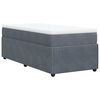 vidaXL Boxspringbett mit Matratze Dunkelgrau 90x200 cm Samt