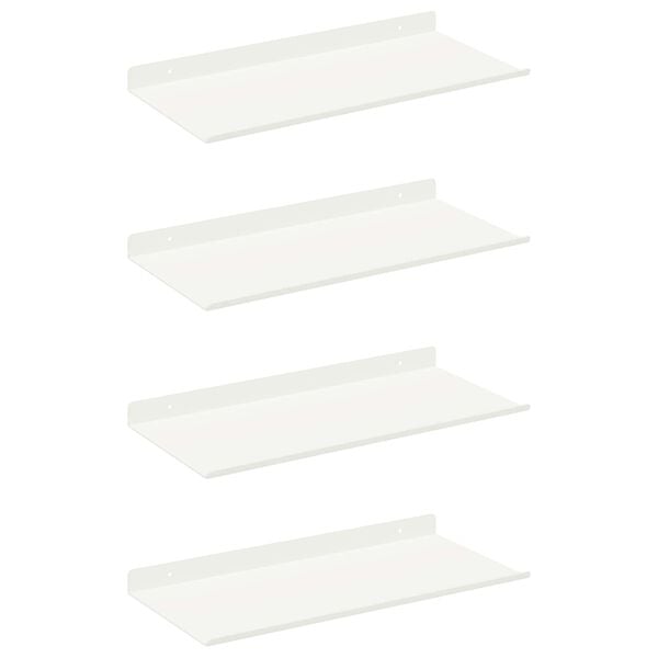 vidaXL Schwebendes Regal 4 pcs Wei&szlig; 40 x 18 x 2,5 cm Stahl